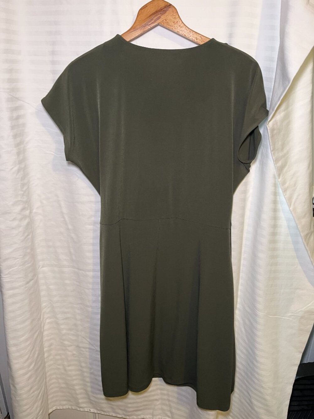Michael Kors Faux Wrap Dress Olive Green XL - Picture 2 of 3